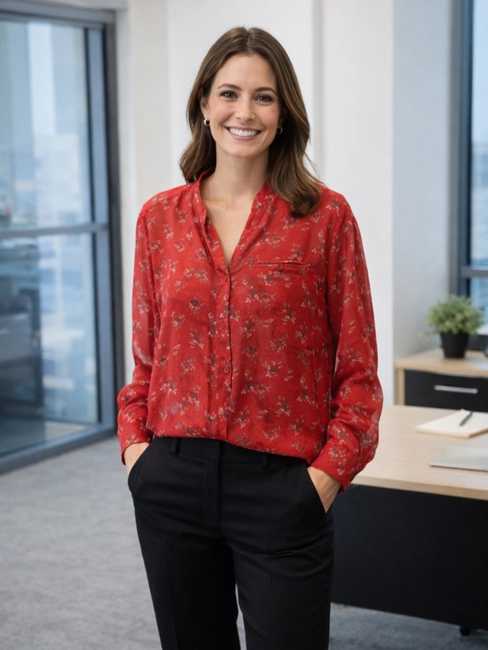 Kut from the Kloth red blouse M (6/8)